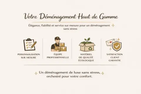 Annoncez un déménagement de luxe : personnalisation, équipe pro, matériel éco, satisfaction garantie. Votre confort avant tout.